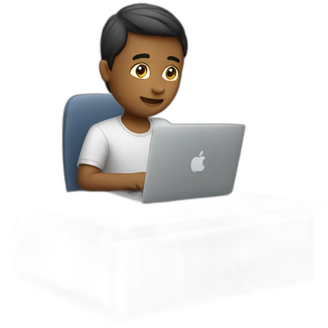 Person working on macbook emoji
