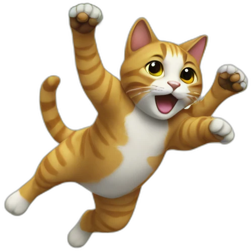 a cat jumping from a tree emoji