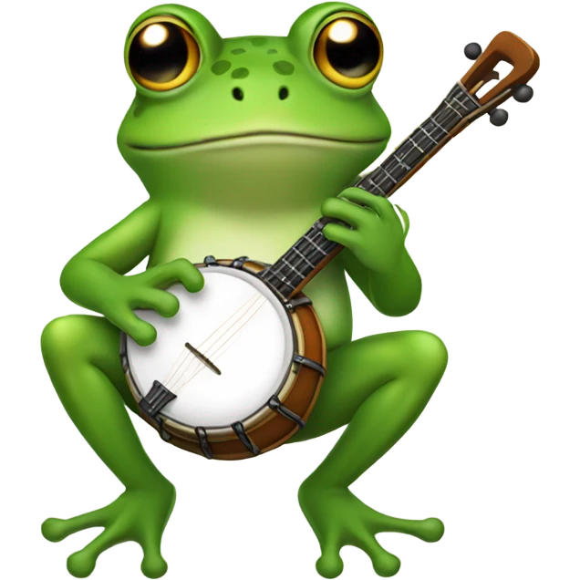 Frog playing a banjo emoji