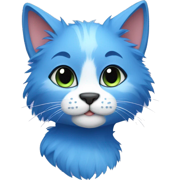 blue furry anthro cat emoji