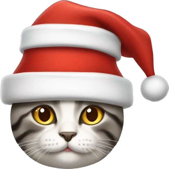 Cat wearing santa Claudia hat  emoji