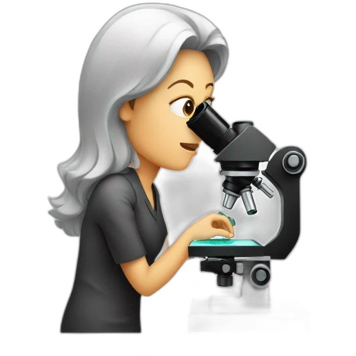 Woman looking into the microscope emoji