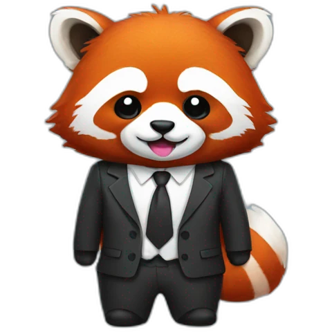 redpanda wearing suit emoji