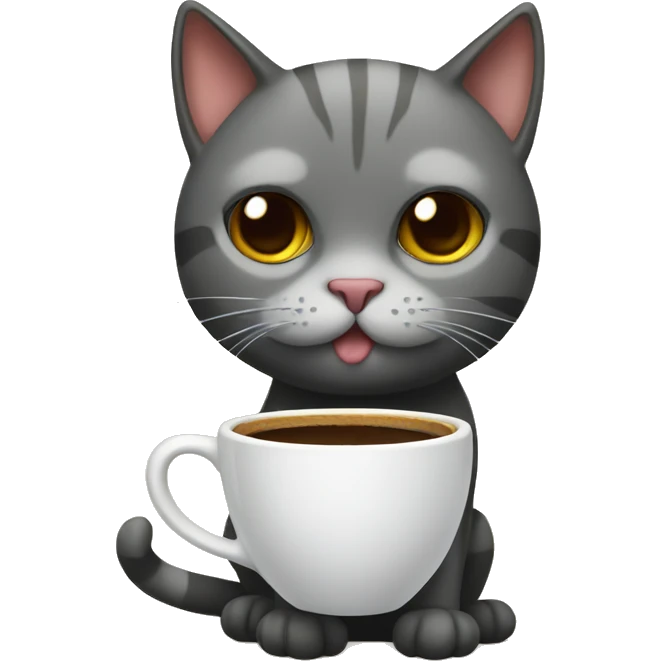 cat with coffee emoji