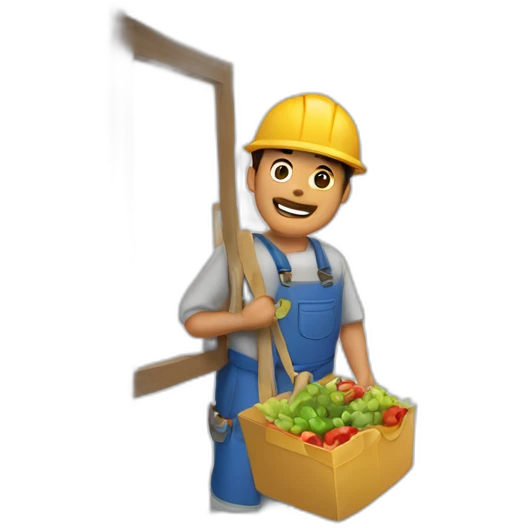 Vendedor tocando una puerta emoji