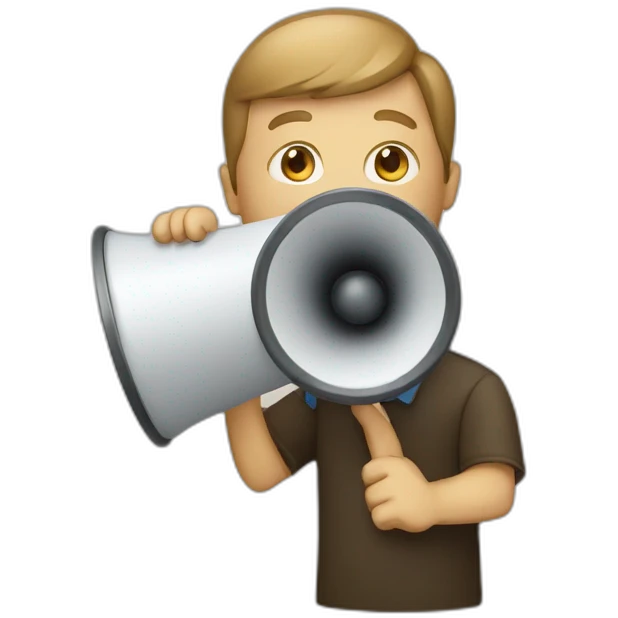 a man with loudspeaker emoji