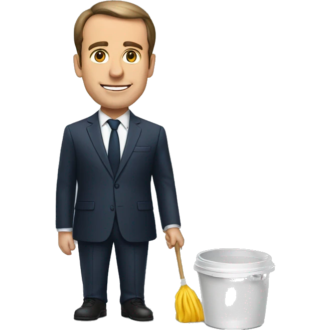 Macron sur une poubelle emoji