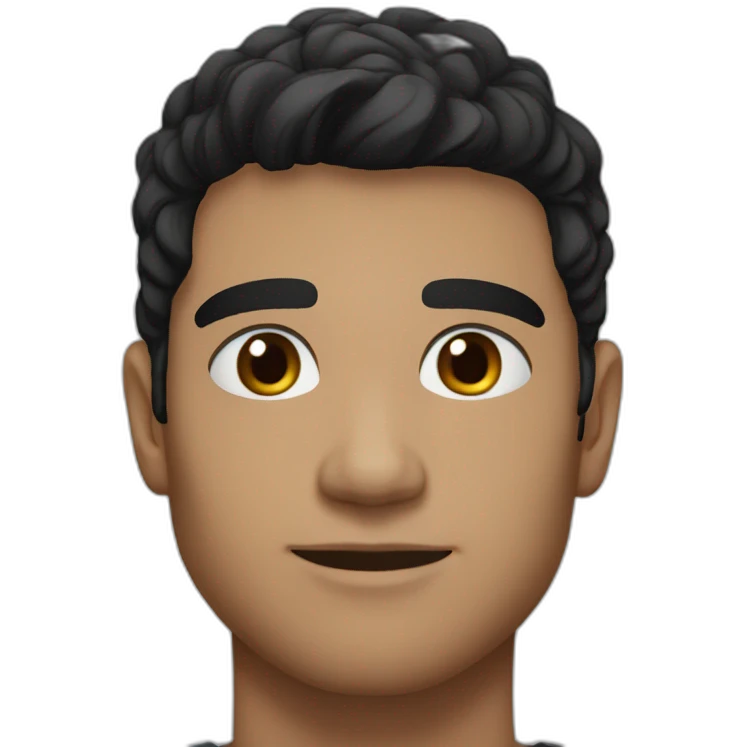 male, 26 years old, black hair, not long, wide eyelashes, brown eyes, medium nose, round face, wide lips emoji