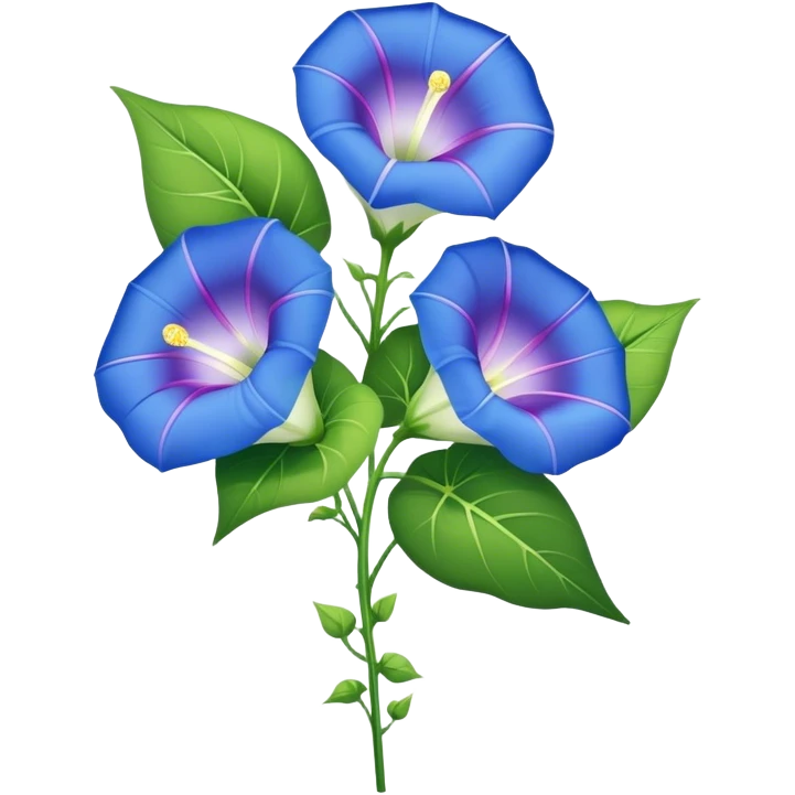 big bouquet Morning Glory stem, leaf emoji