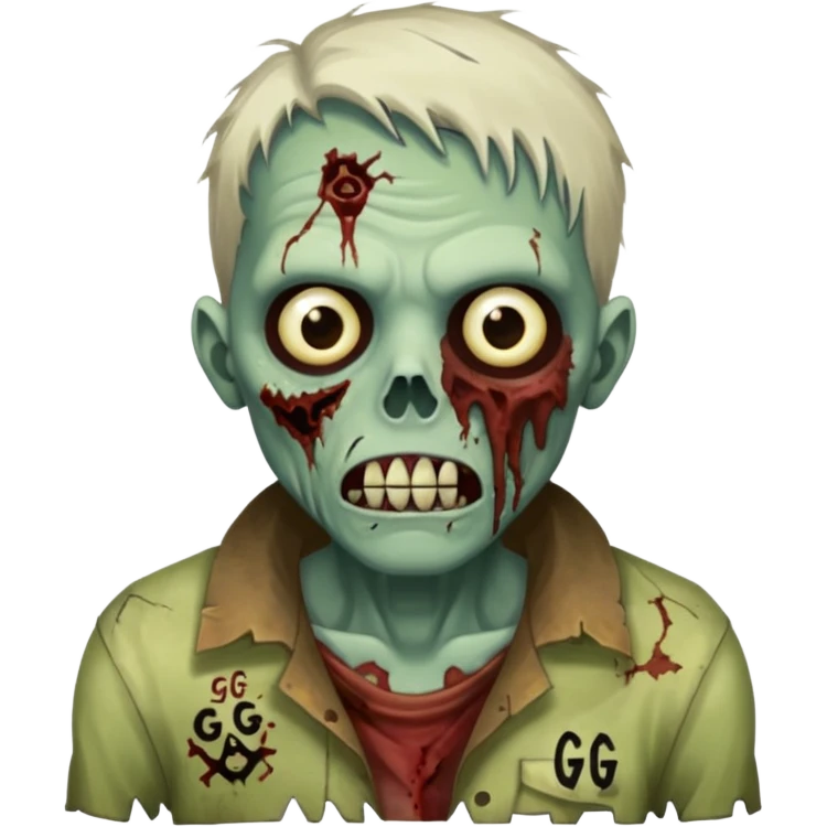 a zombie saying gg emoji