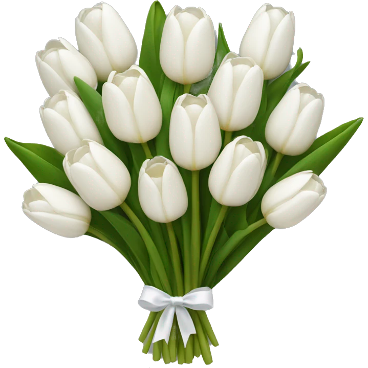 white tulip bouquet  emoji