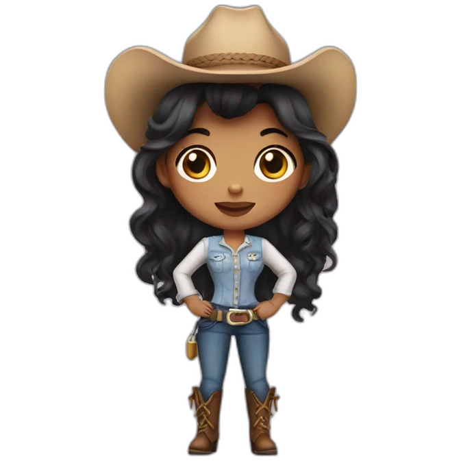 Cow girl blach hair emoji
