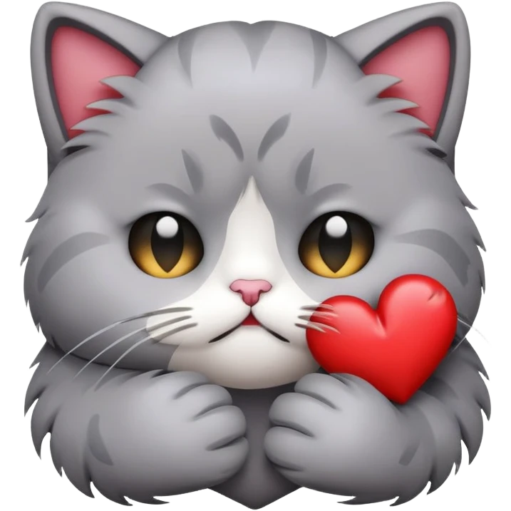 Sad Cat face emoji holding the broken heart emoji emoji