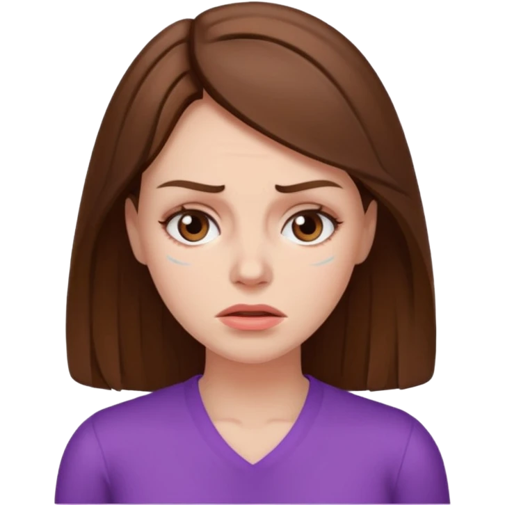 brown haired woman with a migraine  emoji