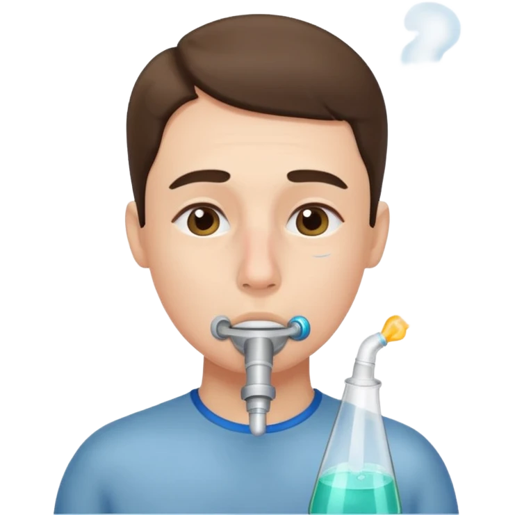 Side profile nose breathing oxigen emoji