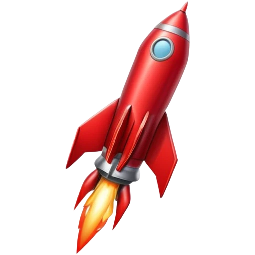 aesthetic red rocket emoji