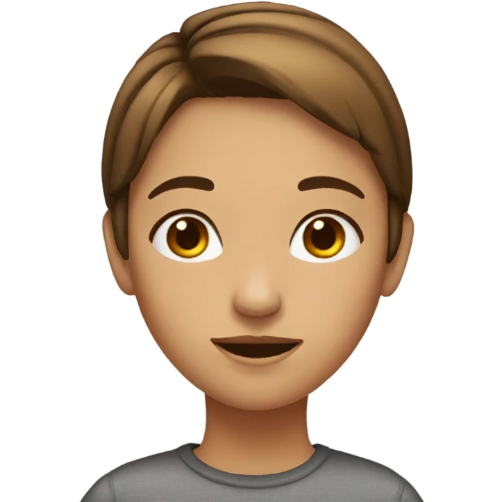 girl with short brown hair until the shoulders emoji