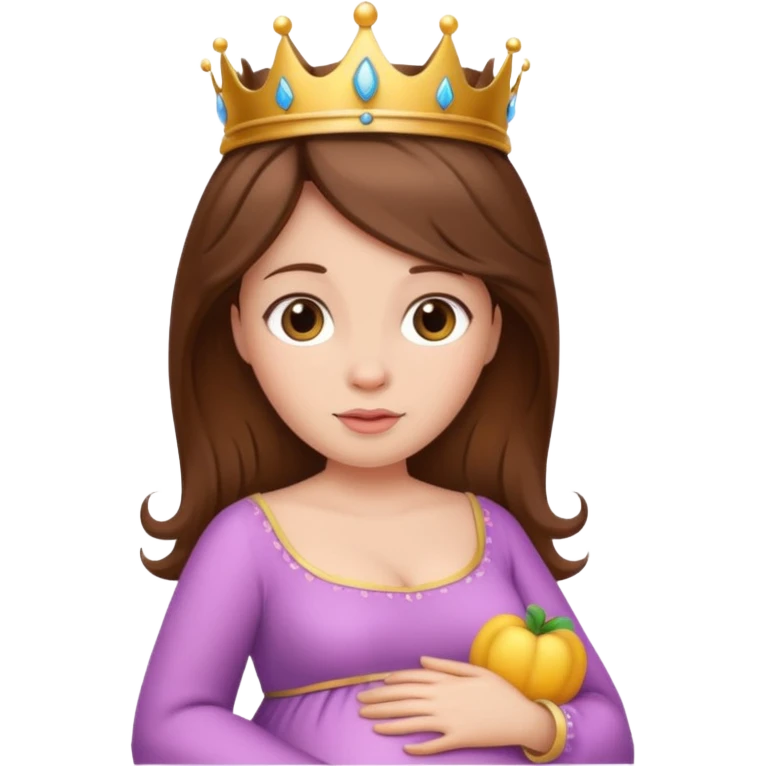 Pregnant princess with brown long hair emoji