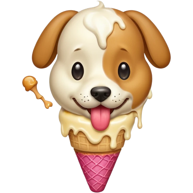 Dog eating ice cream emoji