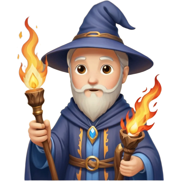 Wizard with torch emoji