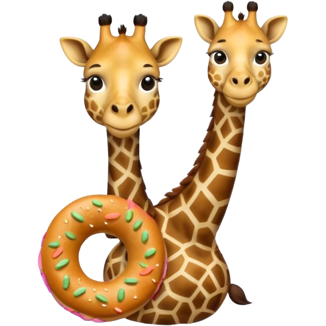 giraffe holding bagel emoji