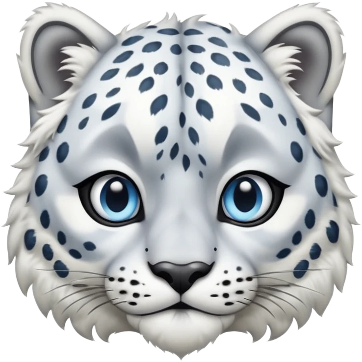Deformed Snow leopard-Eyes are long and blue emoji