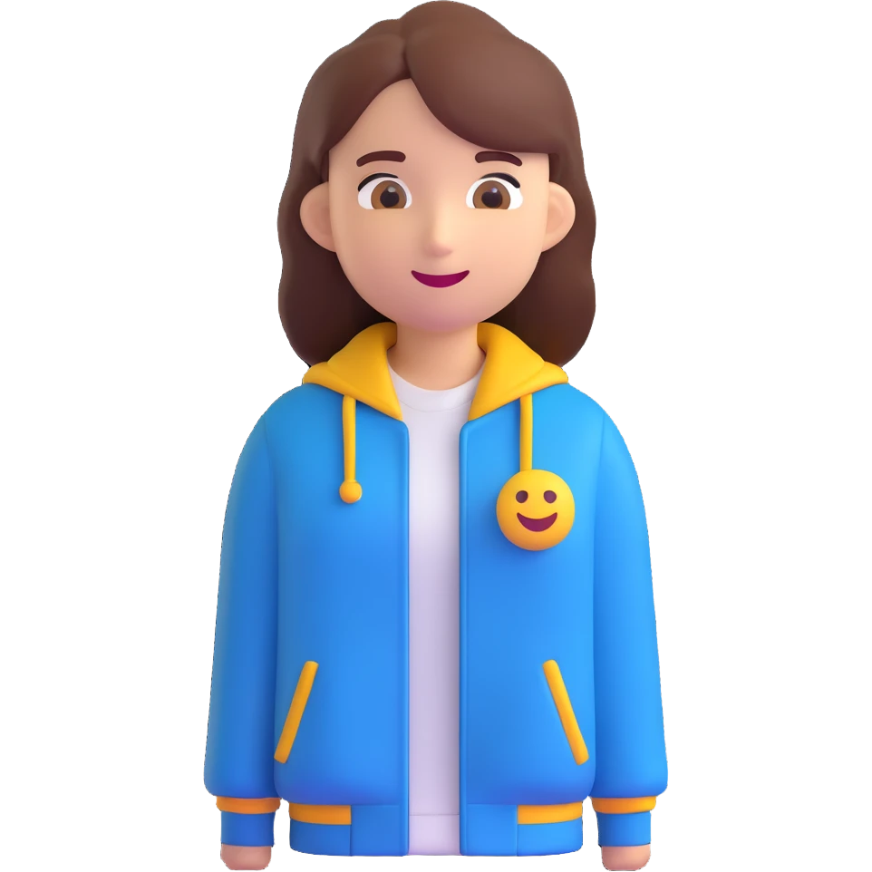 universitario con chaqueta universitaria, estilo 3D emoji emoji