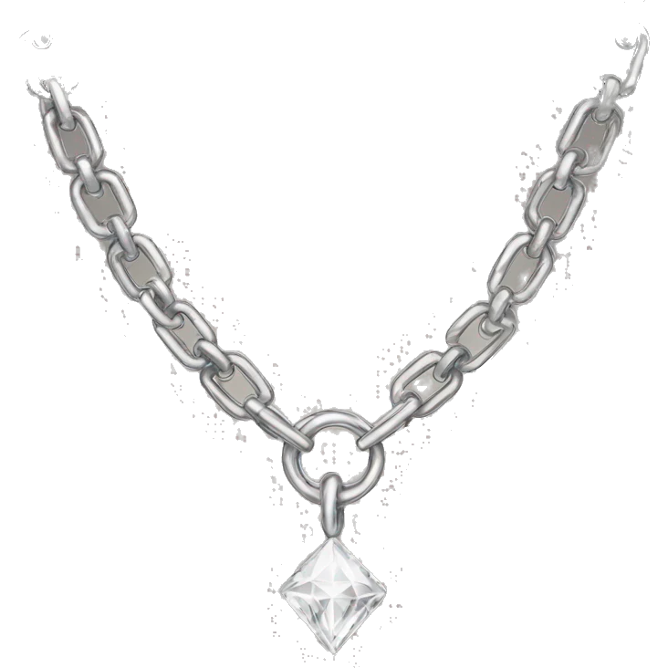 simple diamond bezeled chain  emoji