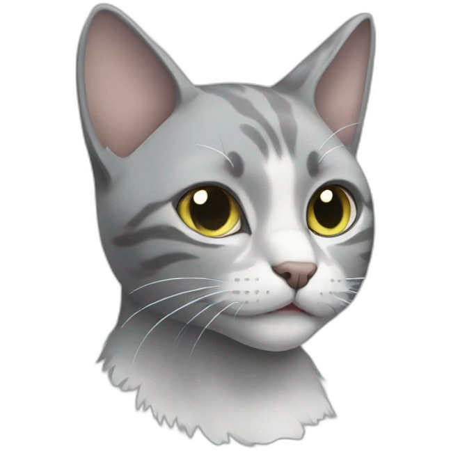 gray cat with bleach marsk emoji