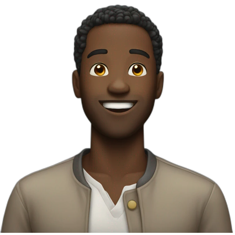 thrilled black man heart in chest emoji