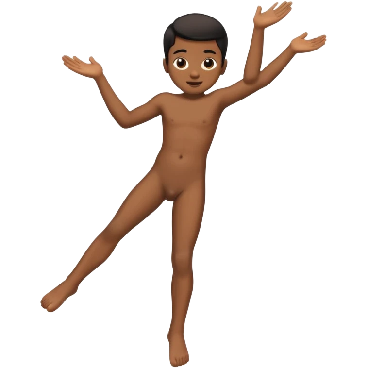 Younger  balck kid naked  leg up emoji