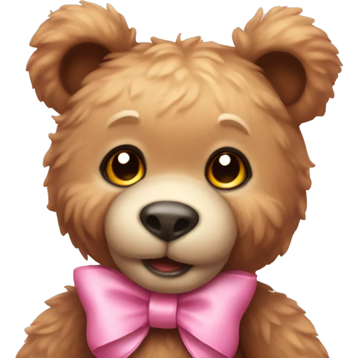 cute teddy bear wearing pink bow emoji