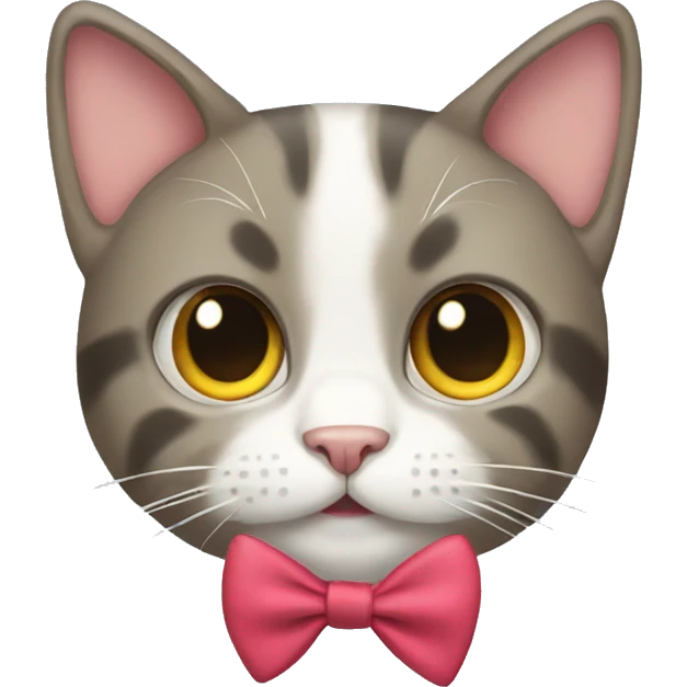 Cat wearing a bow emoji