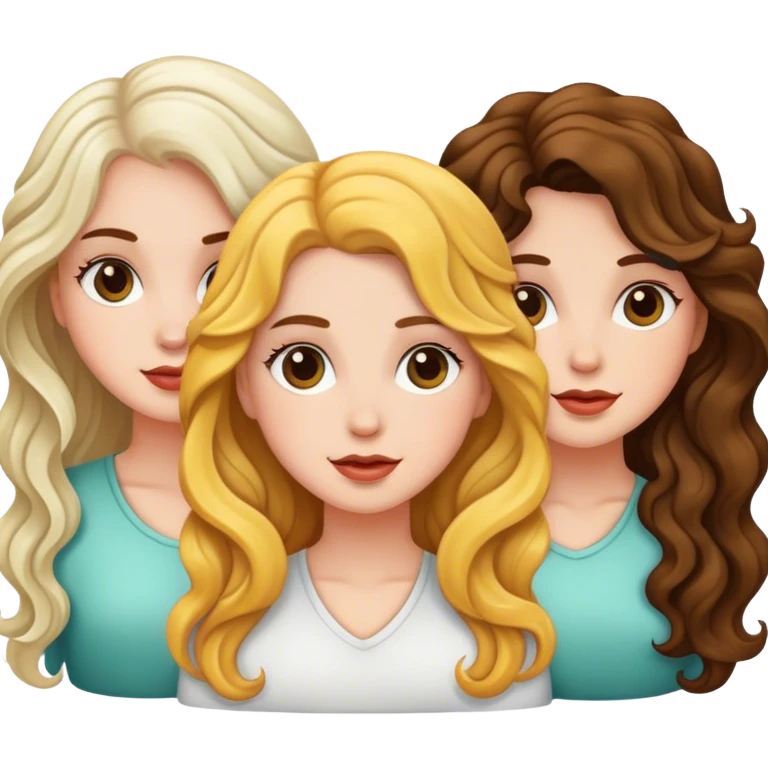 Three girls with wavy hair that looks stunning and they’re white ￼ emoji