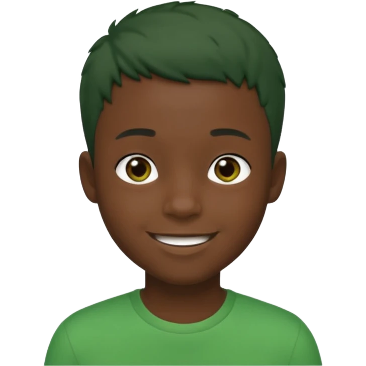 black boy with green short hair emoji