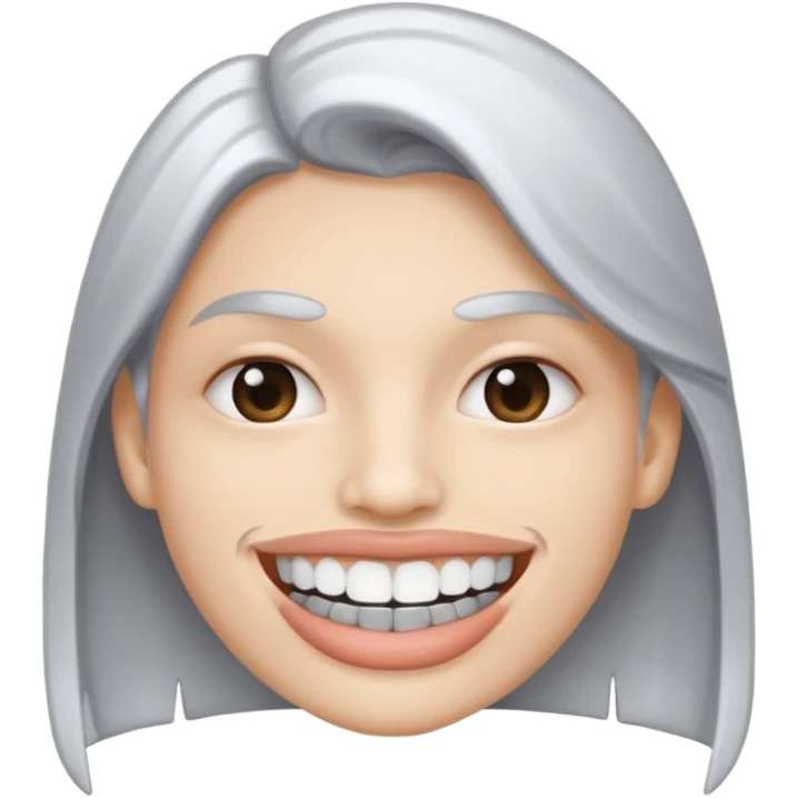 white lips silver grillz emoji