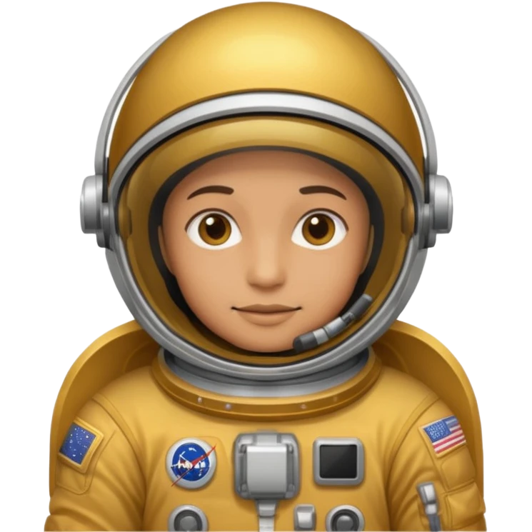an astronaut without helmet and having golden suit emoji