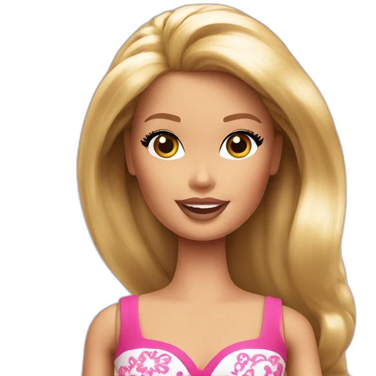 Barbie saying "fait chier l'monde" emoji