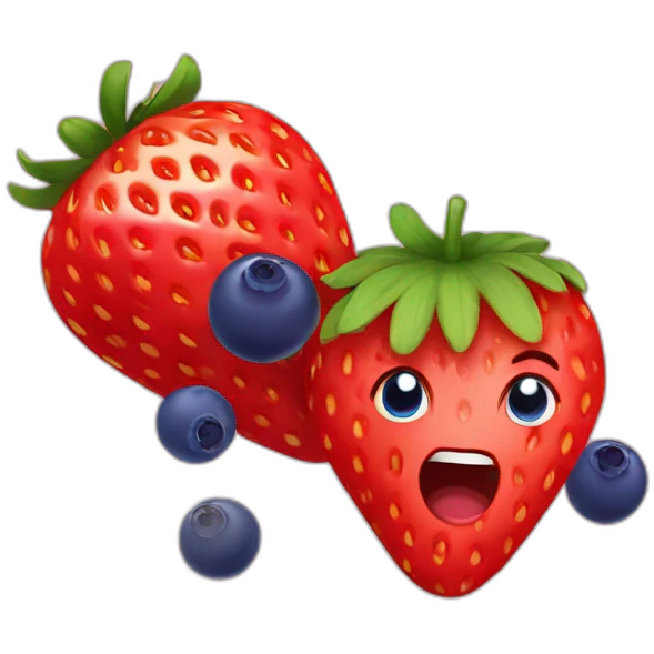 strawberry with blueberry emoji