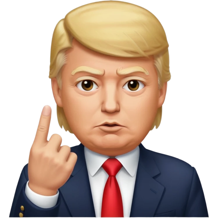 Trump with middle finger  emoji