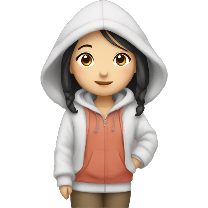 Chinese girl wearing cozy outfit emoji