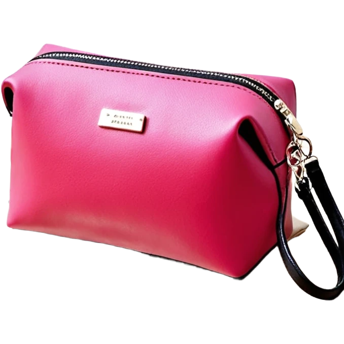 Розовая косметичка в виде скелета, вокруг чёрные искры  emoji