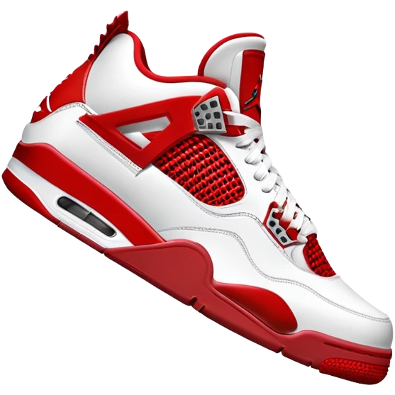  red air Jordan 4 red midsole red bottom  emoji