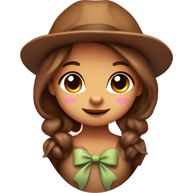 Cute beaver girl with a bow emoji