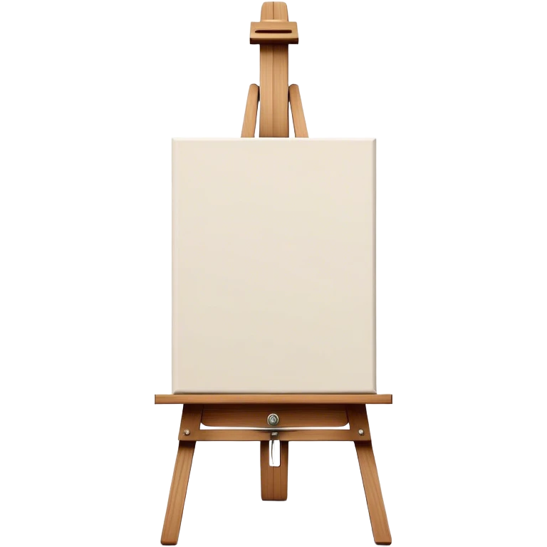 Cinematic Realistic image of a pristine canvas mounted on a sturdy wooden easel, with the canvas’ smooth surface and the easel’s detailed grain rendered in soft natural light, evoking a quiet moment of creative anticipation emoji