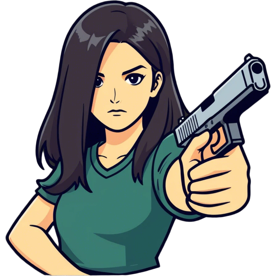 baddie with a glock  emoji