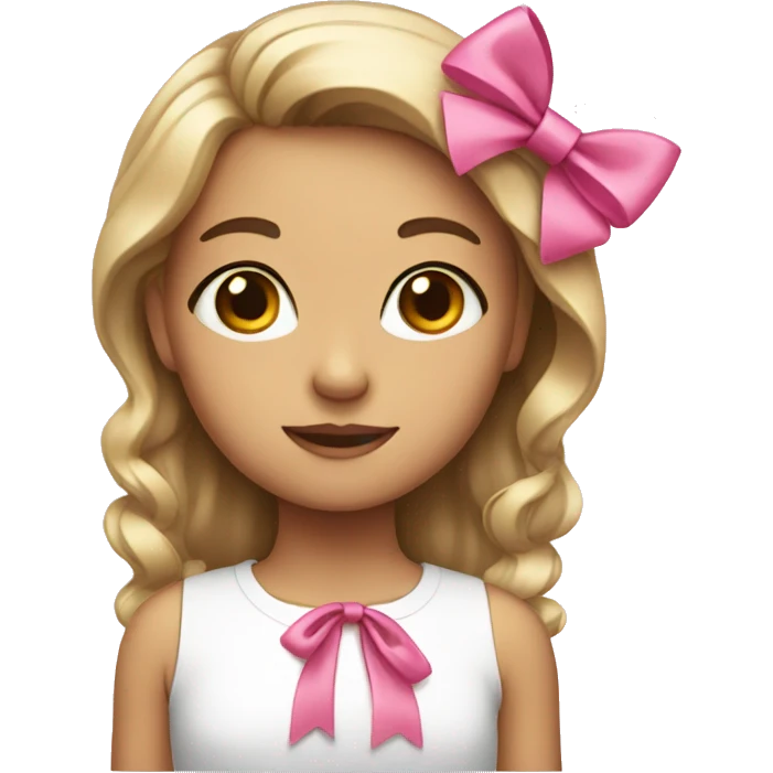 Girl with pink bow emoji
