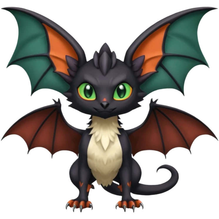 Noivern-Trico-Nargacuga-Litten-Hybrid with huge bat wings for ears emoji