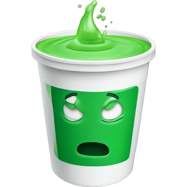 Styrofoam cup with green liquid emoji