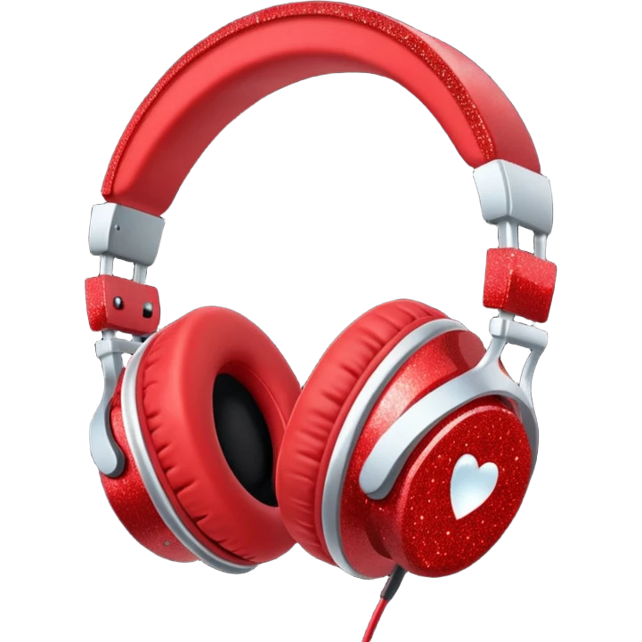 red glitter headphone emoji